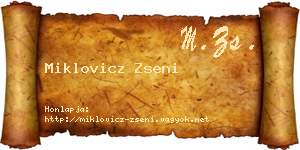 Miklovicz Zseni névjegykártya